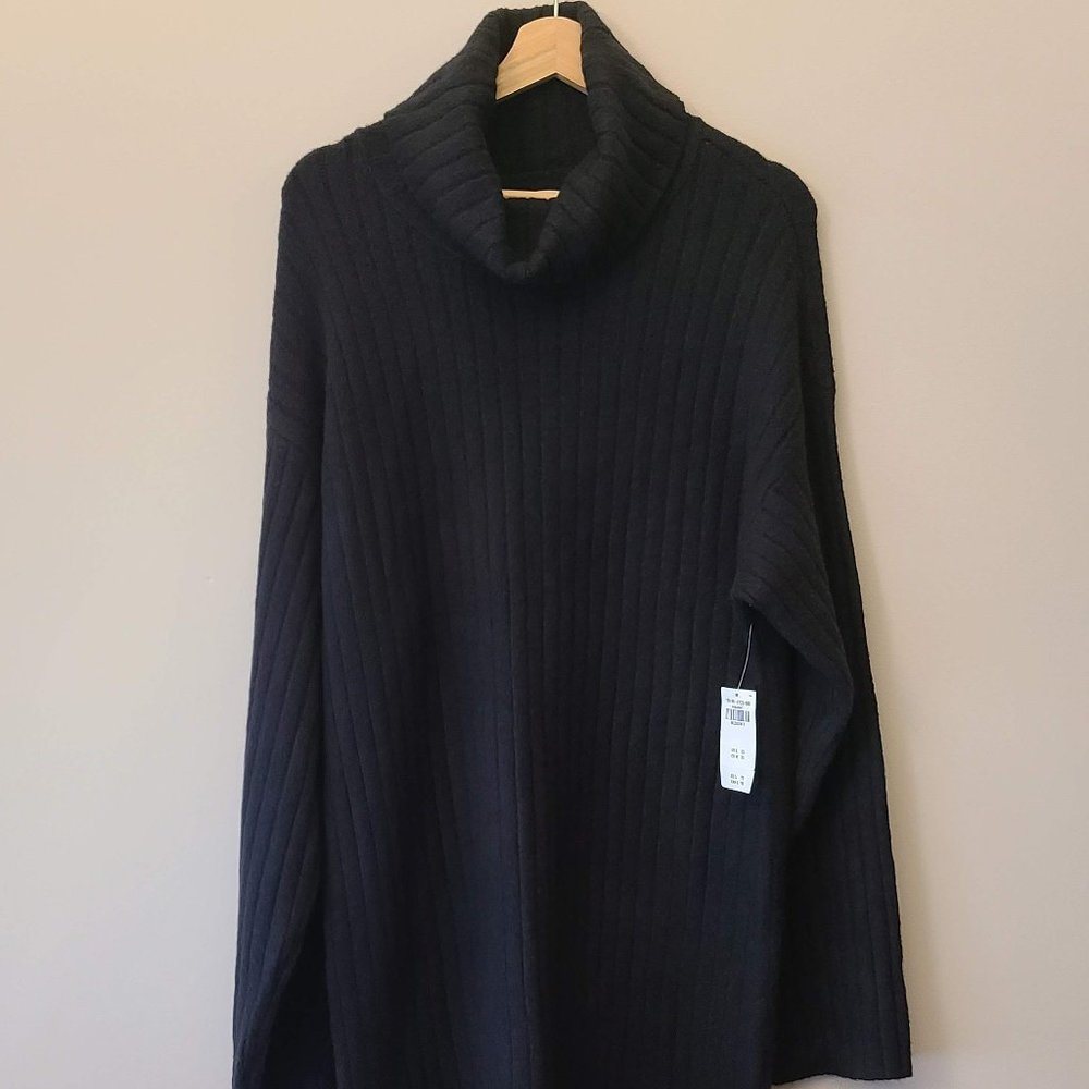 Abercrombie and Fitch Womens Turtle Neck Long Sweater Dress Black M
